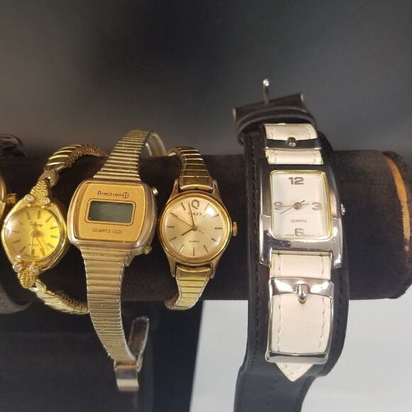 Vintage 8 Watch Lot Parts Repair Craft Assemblage Miykon Armitron Timex Collezie - Picture 7 of 7